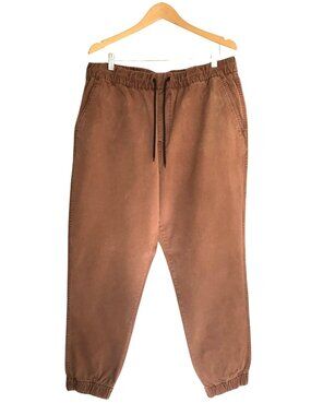 OLD NAVY-MENS BROWN ELASTIC WAIST TAPPER LEG SIDE POCKET CARGO PANTS SIZE XL